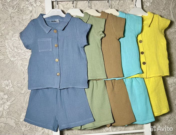 Муслиновый костюм для мальчика 80-98