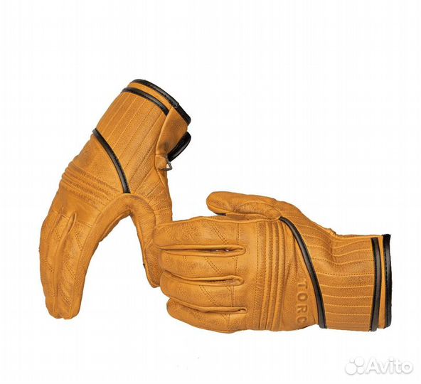 Мото перчатки кожаные torc Carson Gold, L, XL