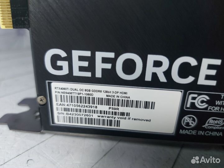 Palit RTX 4060ti Dual 8gb для Алексея