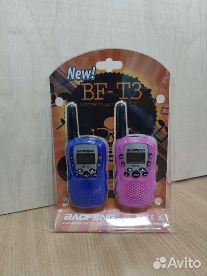 Рации детские 2 шт Baofeng BF-T3 -синяя розовая