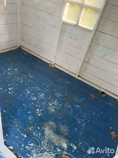 Детский уличный домик площадка с горкой