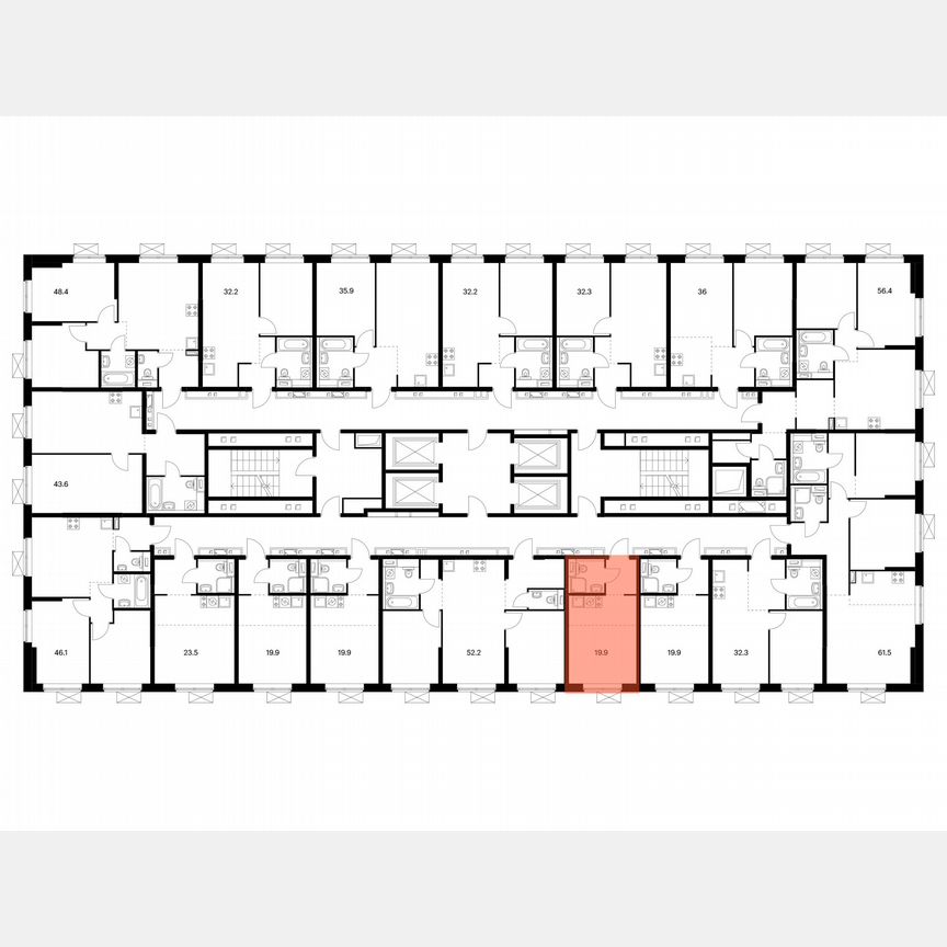 Квартира-студия, 19,9 м², 12/24 эт.