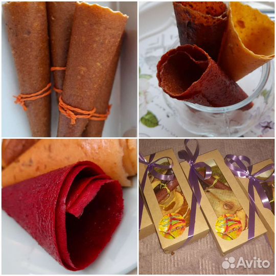 Фруктовые чипсы и пастила, орехи, фуд-букеты