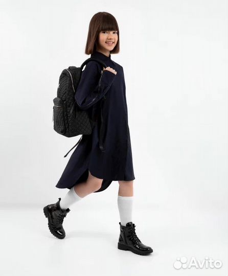 Блузка свободной формы удлиненная синяя Gulliver