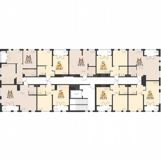 1-к. квартира, 40 м², 5/5 эт.