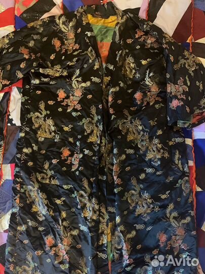 Шелковый халат мужской