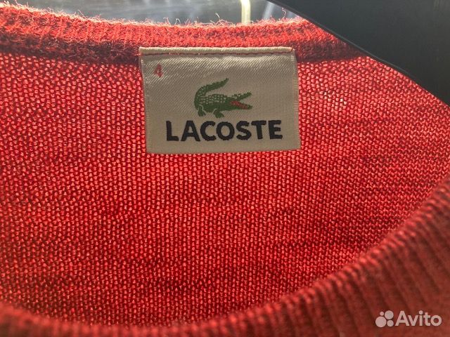 Свитер lacoste мужской красный р-р 48-50, рост 182