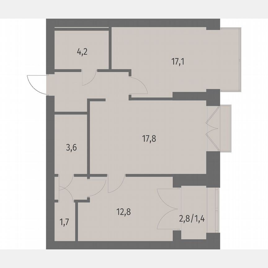 2-к. квартира, 69,1 м², 13/13 эт.