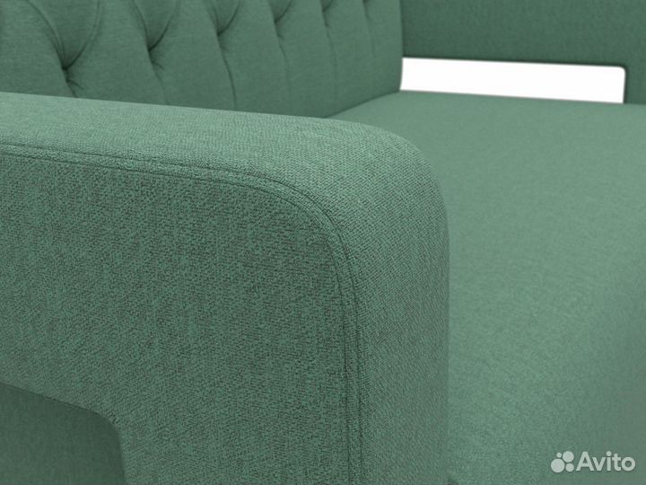 Диван кухонный прямой Рамос Люкс 2-х местный, рогожка, амур зеленый