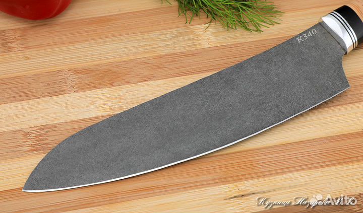 Поварской нож № 11 сталь К340 береста черный граб