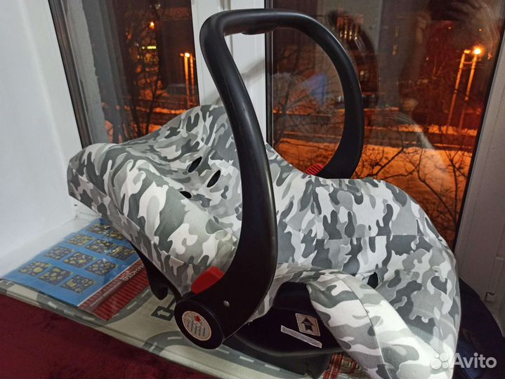 Люлька переноска в машину для новорожденных+чехол