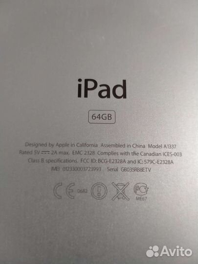 Планшет iPad 1 64gb A1337 EMC 2328