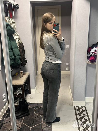 Джинсы 44-46 серые