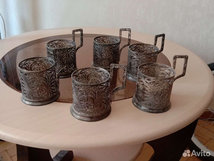 Подстаканники СССР скань,посеребренное.цена за 3ш