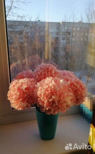 Цветы из салфеток (пионы)