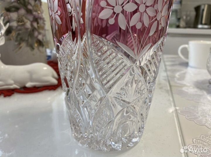 Ваза Богемия Чехословакия 22 см. Шкатулка