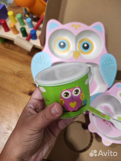 Новая детская посуда бамбук