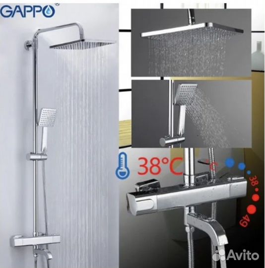 Душевая система с термостатом Gappo 2491