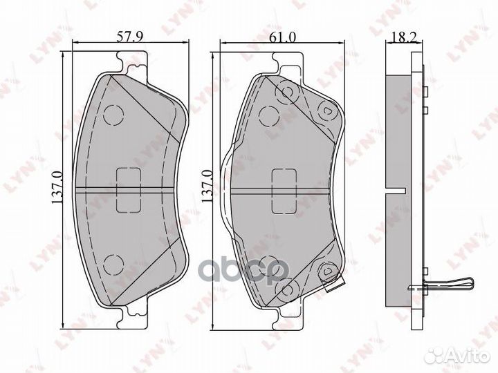 Колодки тормозные дисковые перед ;toyota Auris