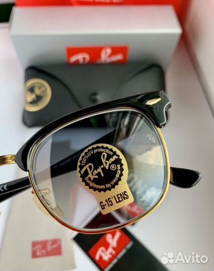 Солнцезащитные очки ray ban clubmaster пепельные