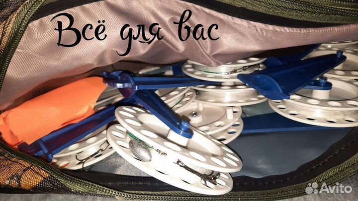 Набор жерлиц в чехле 10шт(оснащённые)