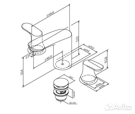 Смеситель для раковины AM.PM f8008000 Хром