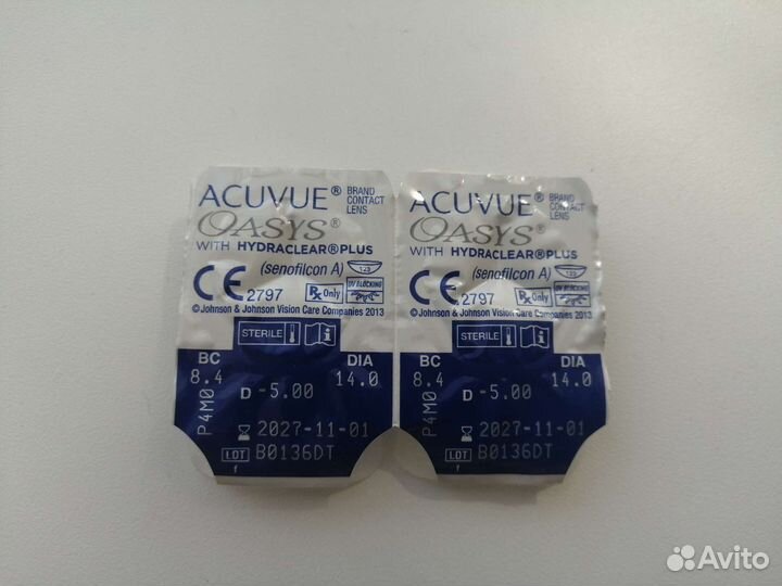 Контактные линзы Acuvue Oasys -5 и -5.25