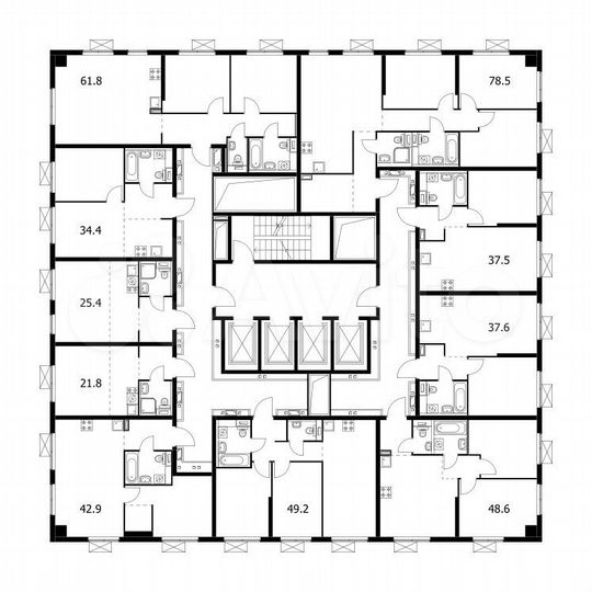 Квартира-студия, 25,4 м², 13/33 эт.