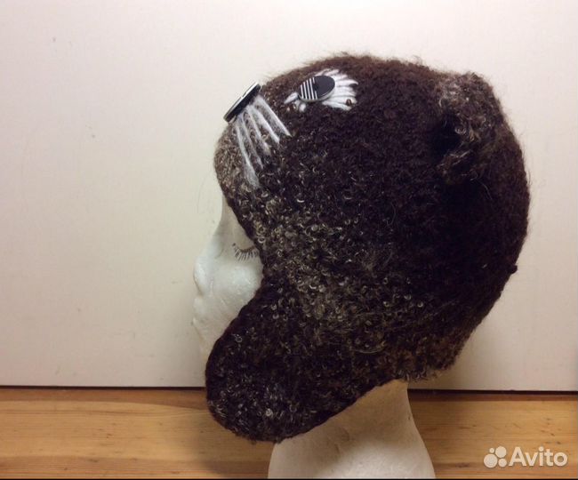 Шоколадный котик шапочка на осень и зиму,53-55,306