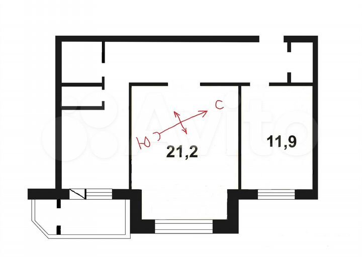 2-к. квартира, 59 м², 9/9 эт.