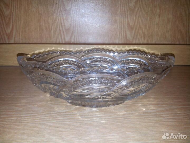 Хрустальная ваза-ладья из СССР в идеале