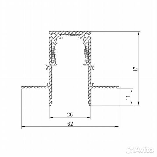 Шинопровод низковольтный трековых светильников 1м