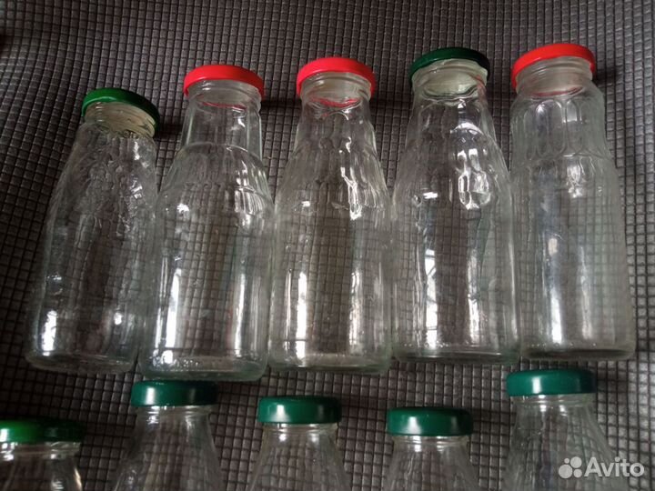 Стеклянные банки бутылки от сока 12 штук