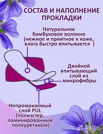 Комплект новых многоразовых прокладок 3шт