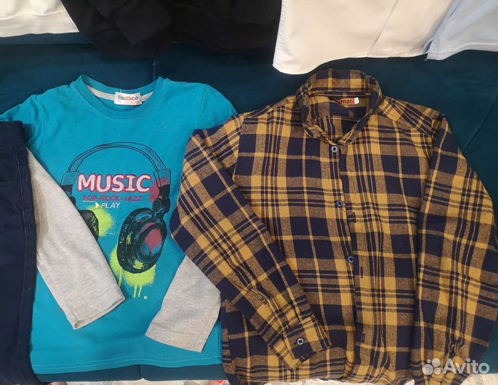 Рубашки брюки к школе б/у и новые р-р 140, 9-10лет