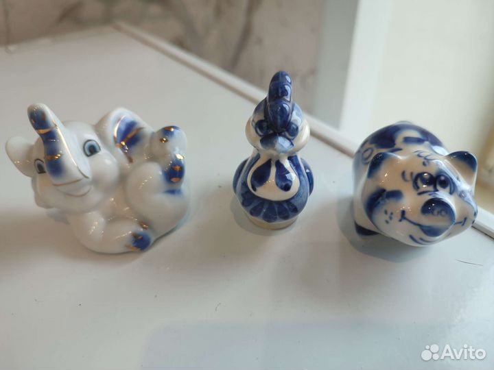 Фигурки животных гжель