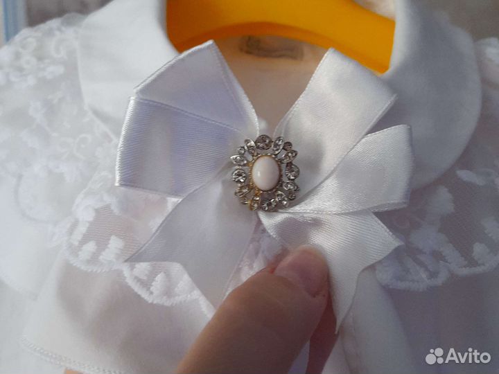 Белая школьная блузка на рост 134