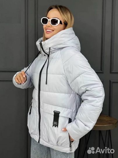 Куртка зимняя с капюшоном оверсайз 46-48 новая