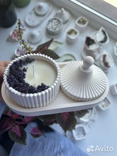 Набор свечи и подноса