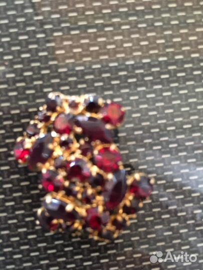 Чешское кольцо гранат 18р Все старин. См фото