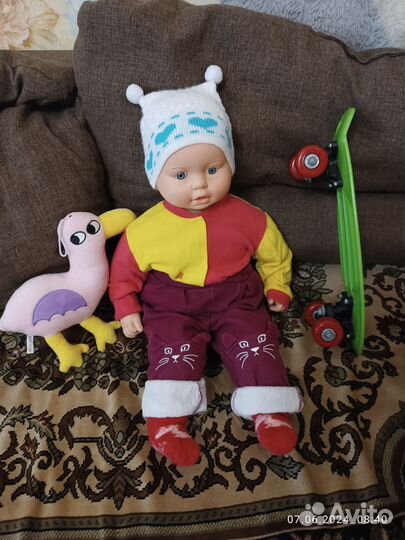 Большой пупс фабрики Весна, скейт и игрушка