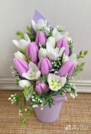 Мыло ручной работы. подснежники