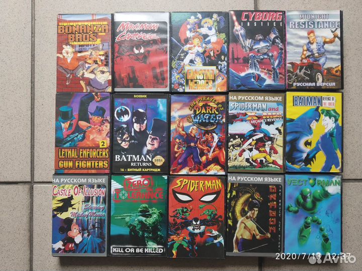 Картриджи на игровую приставку sega сега