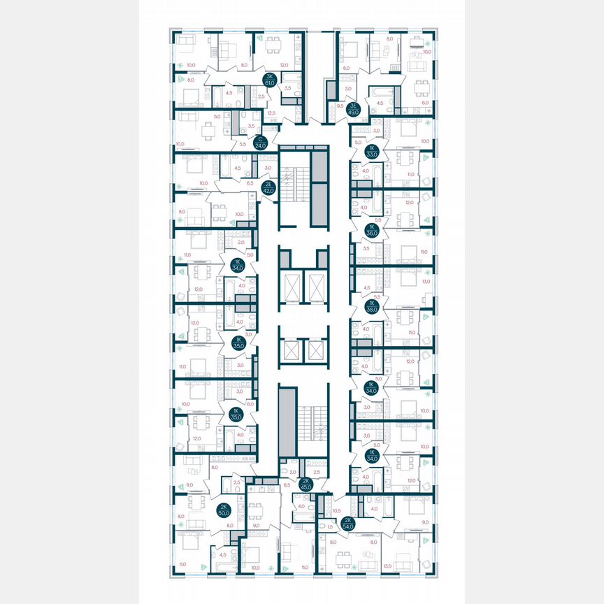 1-к. квартира, 33 м², 29/32 эт.