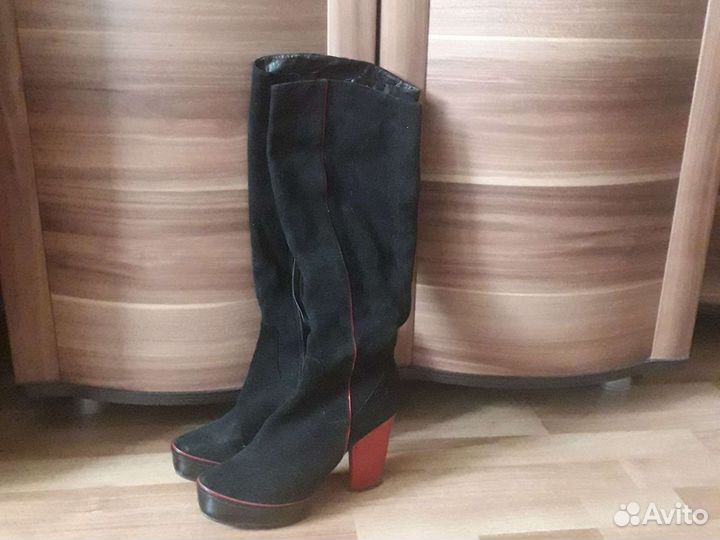 Сапоги натуральная замша