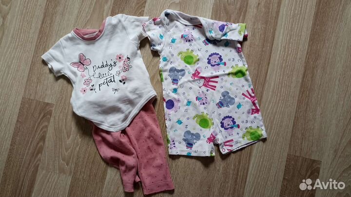 Летние вещи на девочку пакетом 68-74