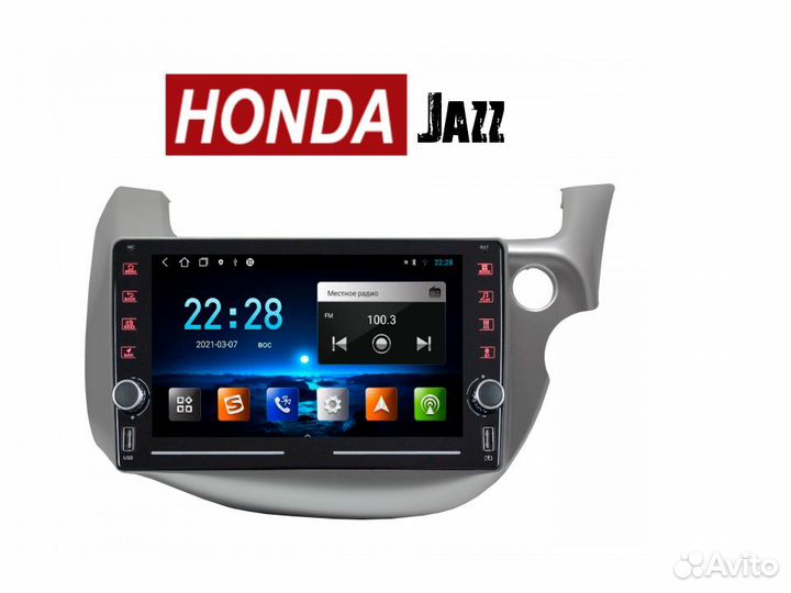 Магнитола Honda Jazz климат LTE CarPlay 3/32гб