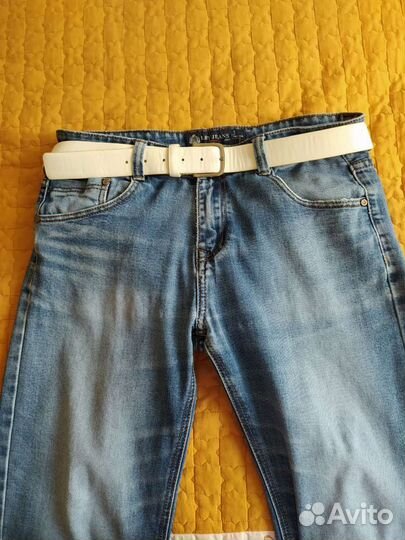 Ремень натур.кожи белый