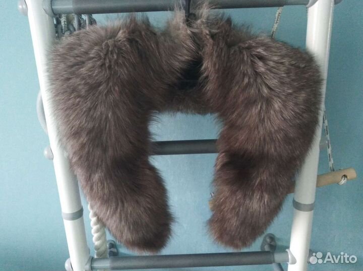 Воротник чернобурка натуральный мех