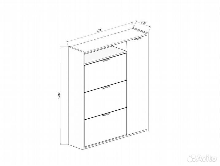 Обувница закрытая белая